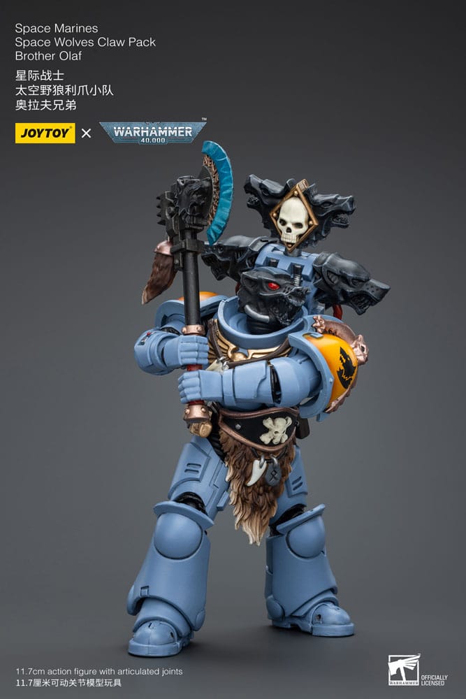 Warhammer 40k Action Figure 1/18 Space Marines Space Wolves Claw Pack Brother Olaf 12 cm - MangaShop.ro