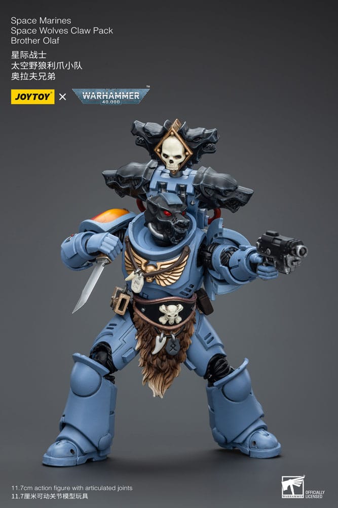 Warhammer 40k Action Figure 1/18 Space Marines Space Wolves Claw Pack Brother Olaf 12 cm - MangaShop.ro