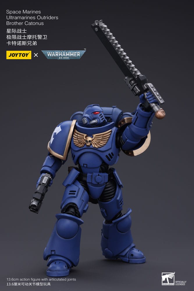 Warhammer 40k Action Figure 1/18 Space Marines Ultramarines Outriders Brother Catonus 14 cm - MangaShop.ro