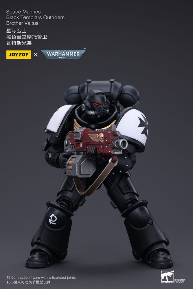 Warhammer 40k Action Figure 1/18 Space Marines Black Templars Outriders Brother Valtus 14 cm - MangaShop.ro