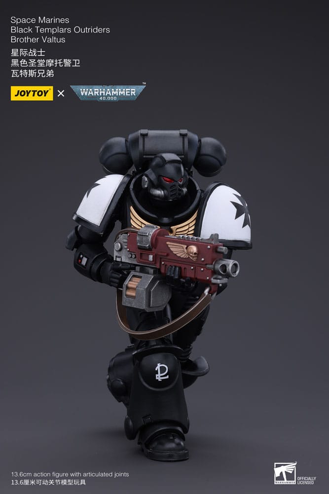 Warhammer 40k Action Figure 1/18 Space Marines Black Templars Outriders Brother Valtus 14 cm - MangaShop.ro