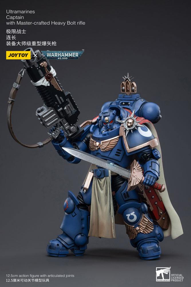 Warhammer 40k Action Figure 1/18 Ultramarines Captain with Master-Crafted Heavy Bolt Rifle 12 cm - MangaShop.ro