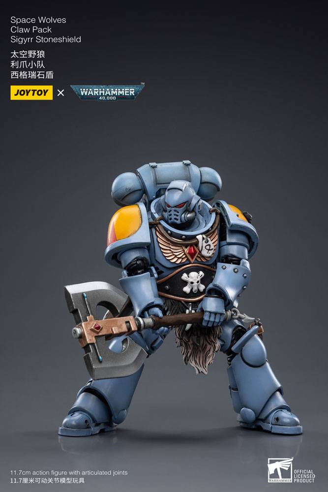 Warhammer 40k Action Figure 1/18 Space Wolves Claw Pack Sigyrr Stoneshield 12 cm - MangaShop.ro