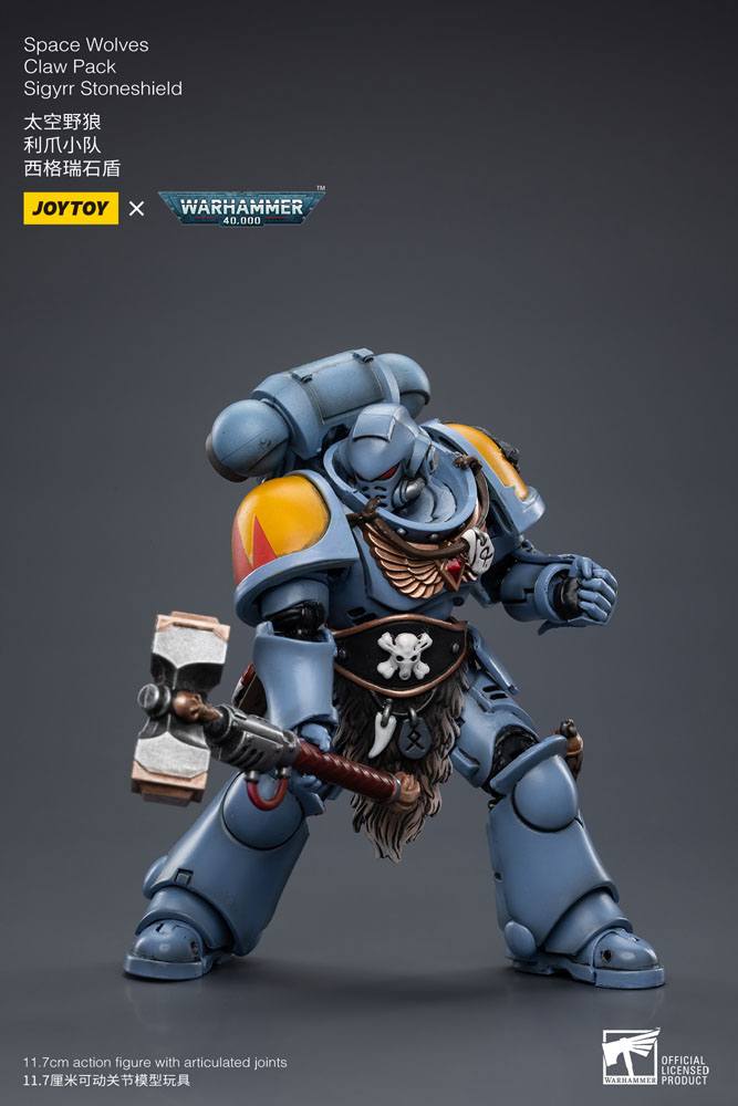 Warhammer 40k Action Figure 1/18 Space Wolves Claw Pack Sigyrr Stoneshield 12 cm - MangaShop.ro