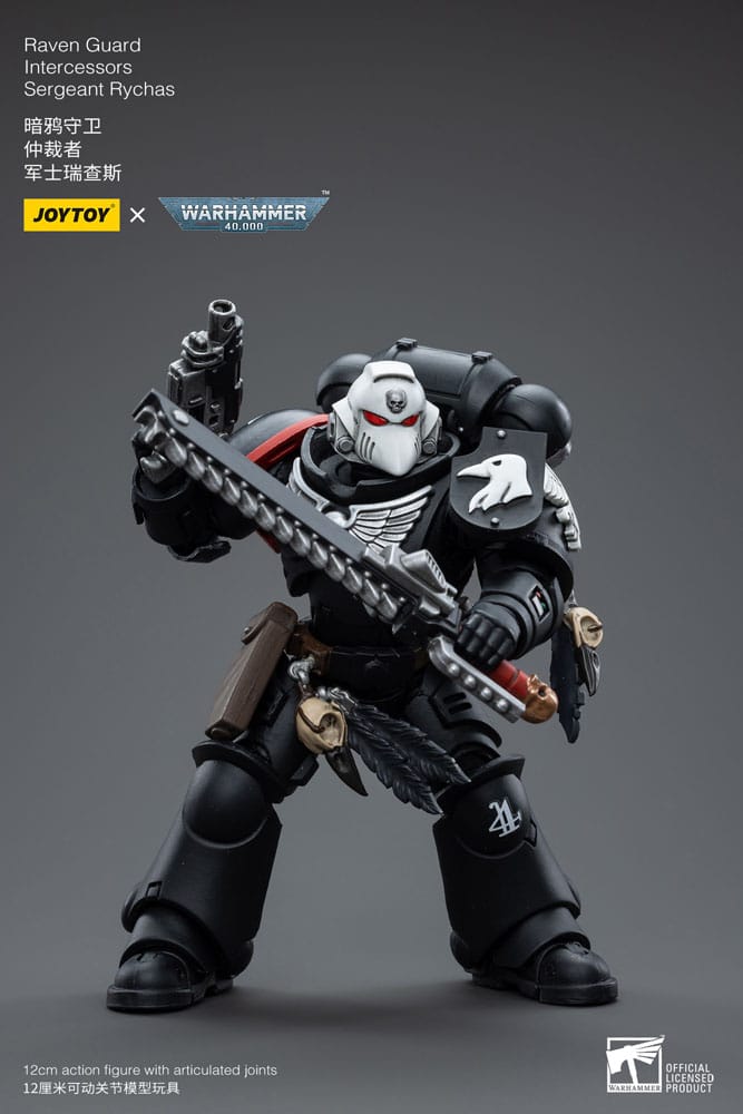 Warhammer 40k Action Figure 1/18 Raven Guard Intercessors Sergeant Rychas 12 cm - MangaShop.ro
