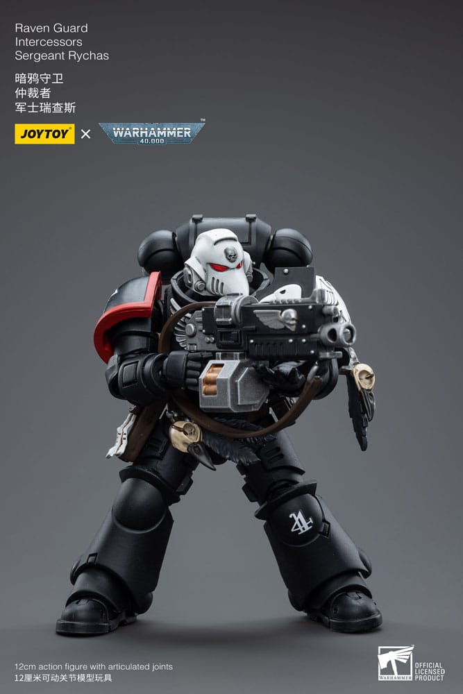 Warhammer 40k Action Figure 1/18 Raven Guard Intercessors Sergeant Rychas 12 cm - MangaShop.ro