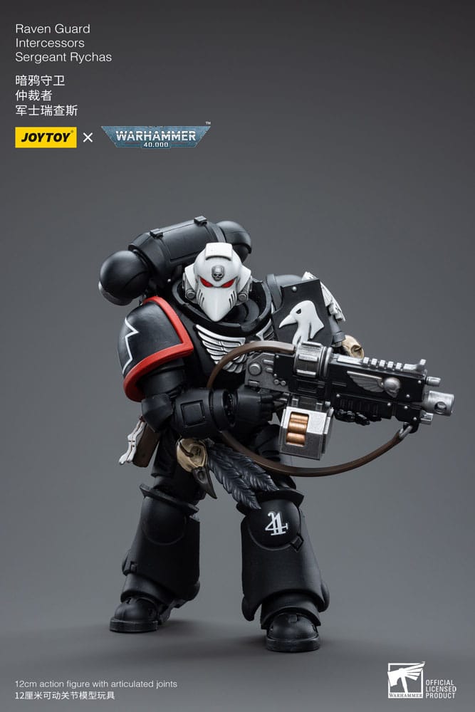 Warhammer 40k Action Figure 1/18 Raven Guard Intercessors Sergeant Rychas 12 cm - MangaShop.ro