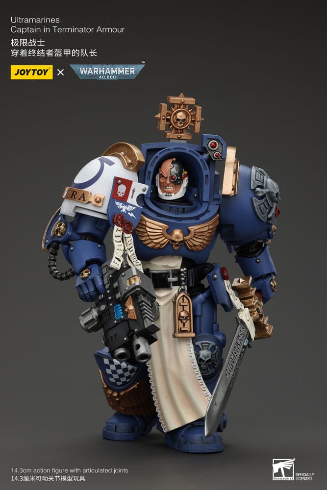 Warhammer 40k Action Figure 1/18 Ultramarines Captain In Terminator Armour 14 cm - MangaShop.ro