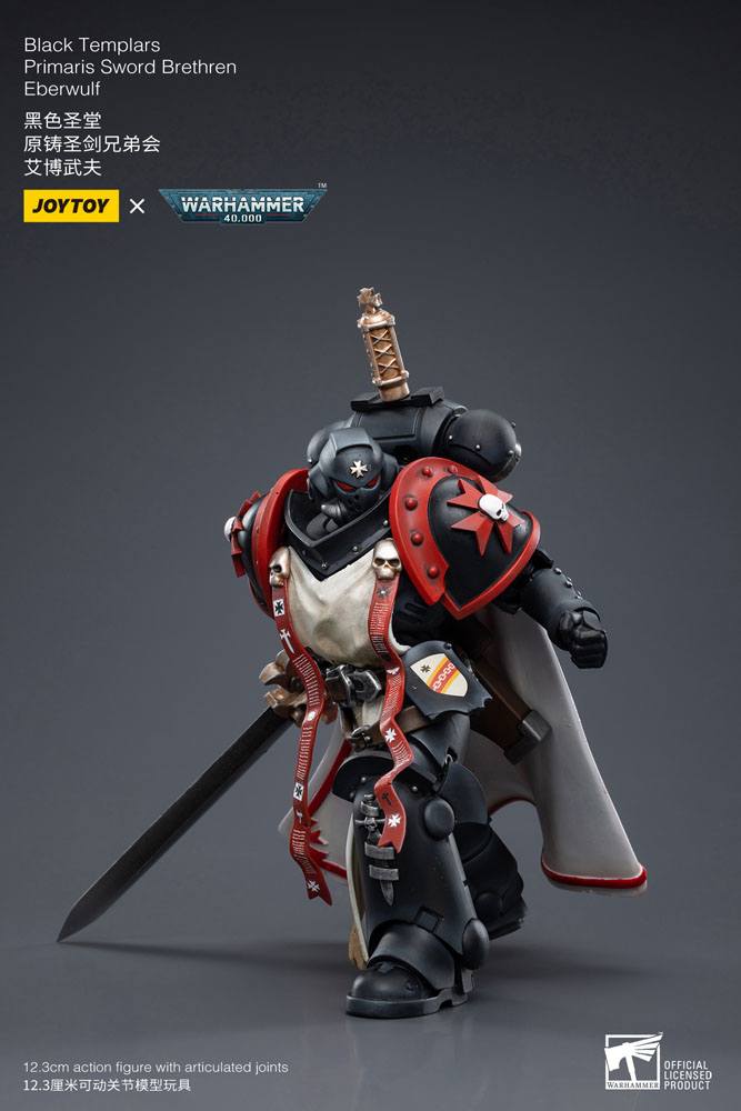 Warhammer 40k Action Figure 1/18 Black Templars Primaris Sword Brethren Eberwulf 12 cm - MangaShop.ro