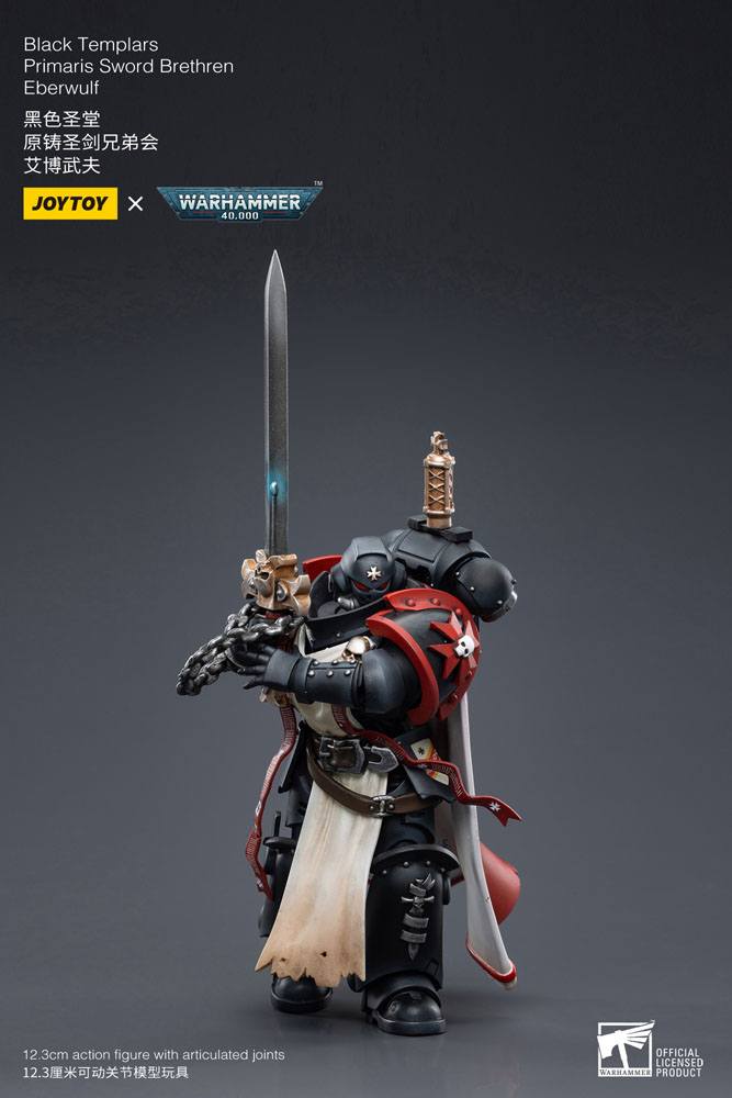 Warhammer 40k Action Figure 1/18 Black Templars Primaris Sword Brethren Eberwulf 12 cm - MangaShop.ro