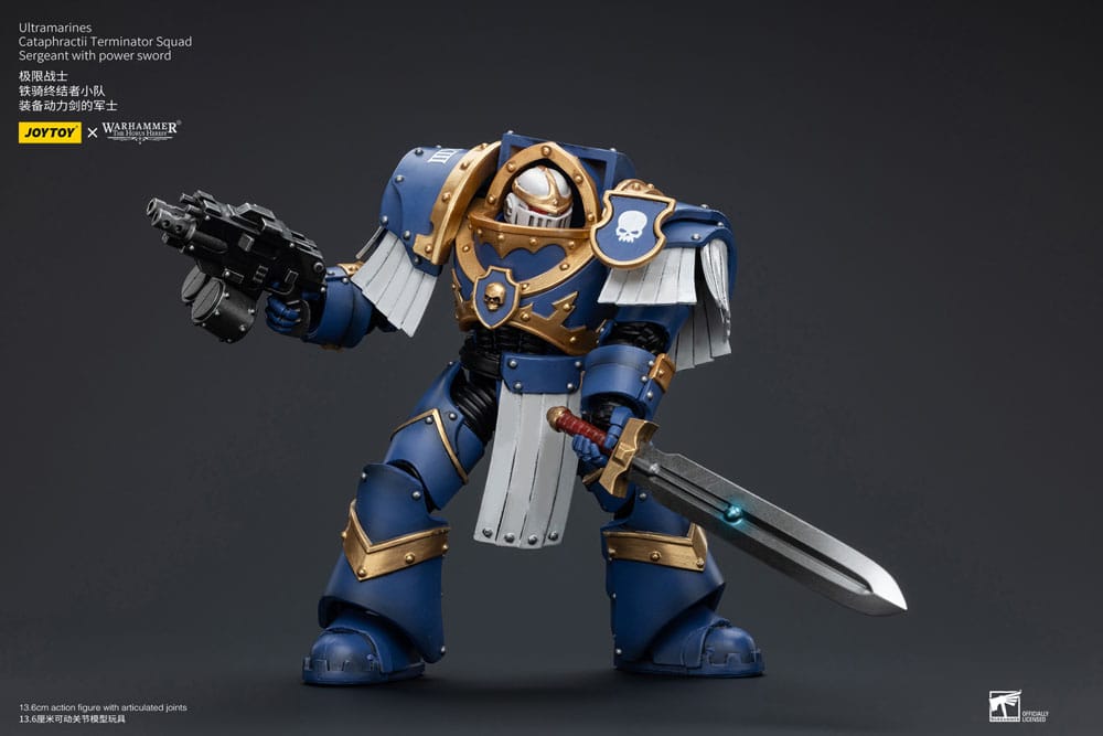 Warhammer The Horus Heresy Action Figure 1/18 Ultramarines Cataphractii Terminator Squad Sergeant with Power Sword 14 cm - MangaShop.ro