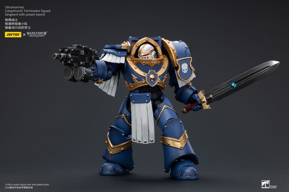 Warhammer The Horus Heresy Action Figure 1/18 Ultramarines Cataphractii Terminator Squad Sergeant with Power Sword 14 cm - MangaShop.ro