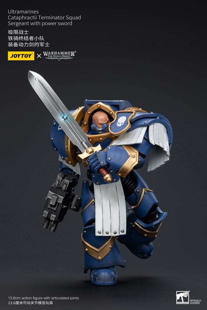 Warhammer The Horus Heresy Action Figure 1/18 Ultramarines Cataphractii Terminator Squad Sergeant with Power Sword 14 cm - MangaShop.ro