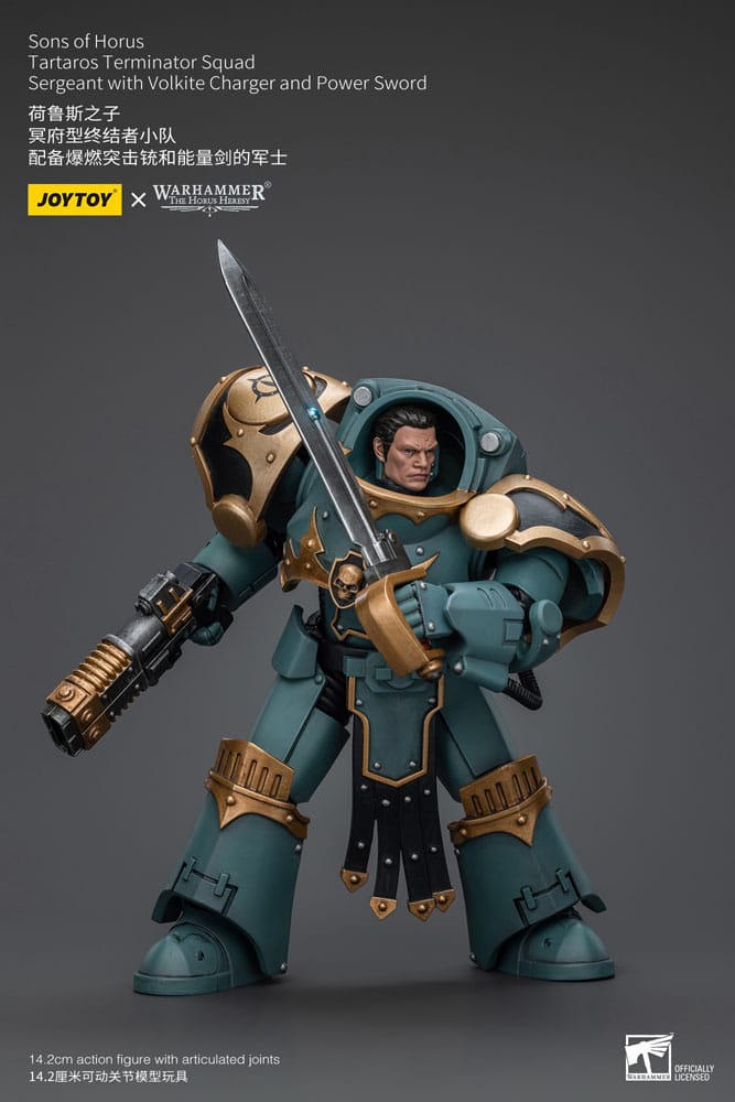 Warhammer The Horus Heresy Action Figure 1/18 Tartaros Terminator Squad Sergeant With Volkite Charger And Power Sword 12 cm - MangaShop.ro