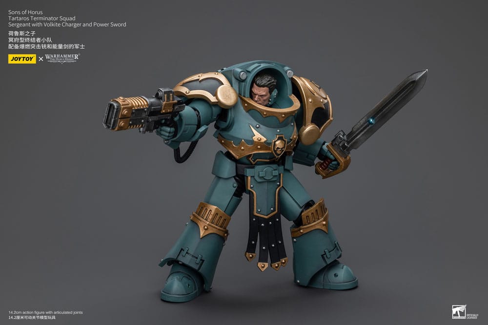 Warhammer The Horus Heresy Action Figure 1/18 Tartaros Terminator Squad Sergeant With Volkite Charger And Power Sword 12 cm - MangaShop.ro