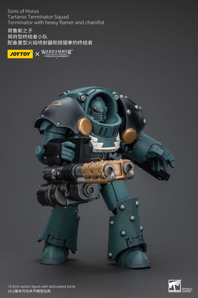 Warhammer The Horus Heresy Action Figure 1/18 Tartaros Terminator Squad Terminator With Heavy Flamer And Chainfist 12 cm - MangaShop.ro