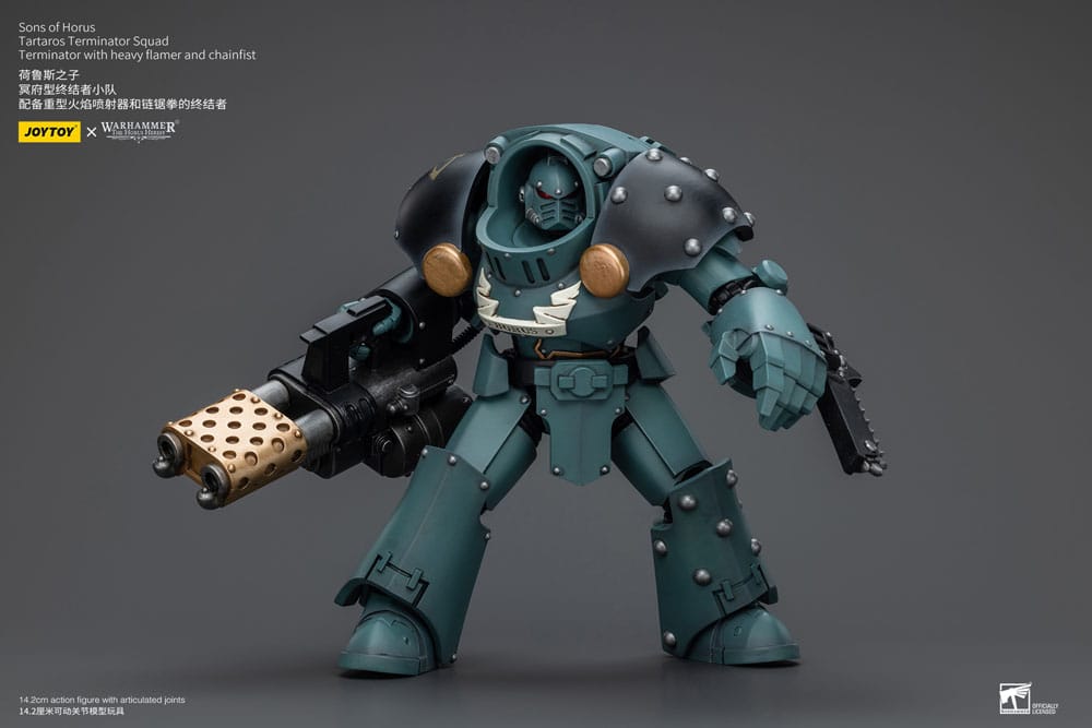 Warhammer The Horus Heresy Action Figure 1/18 Tartaros Terminator Squad Terminator With Heavy Flamer And Chainfist 12 cm - MangaShop.ro