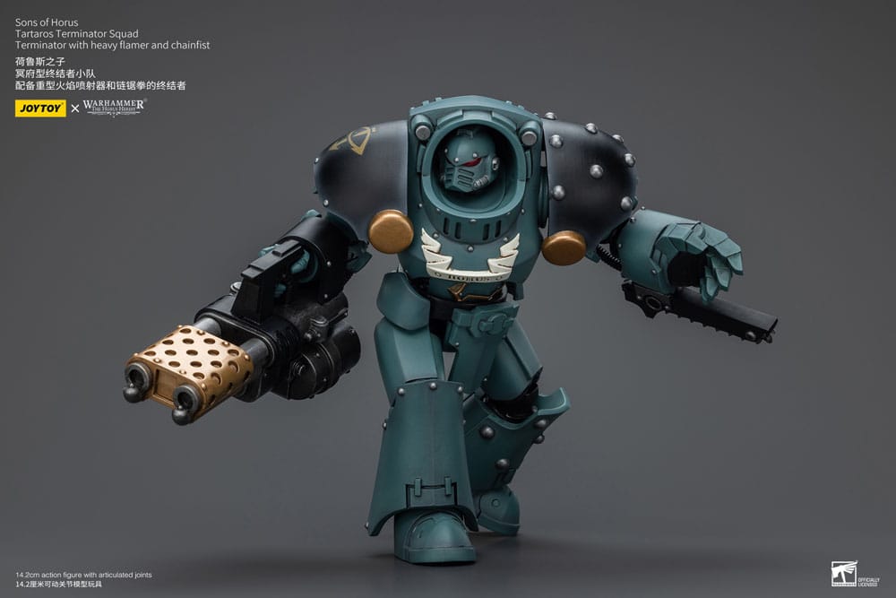Warhammer The Horus Heresy Action Figure 1/18 Tartaros Terminator Squad Terminator With Heavy Flamer And Chainfist 12 cm - MangaShop.ro