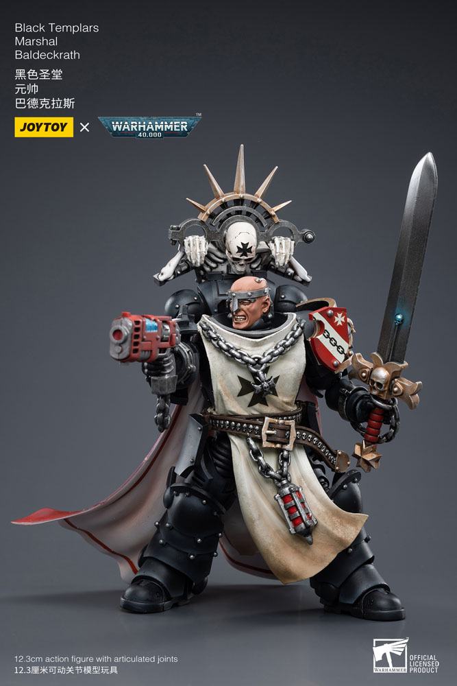 Warhammer 40k Action Figure 1/18 Black Templars Marshal Baldeckrath 12 cm - MangaShop.ro