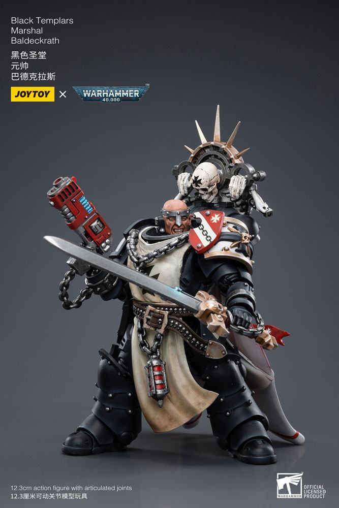 Warhammer 40k Action Figure 1/18 Black Templars Marshal Baldeckrath 12 cm - MangaShop.ro