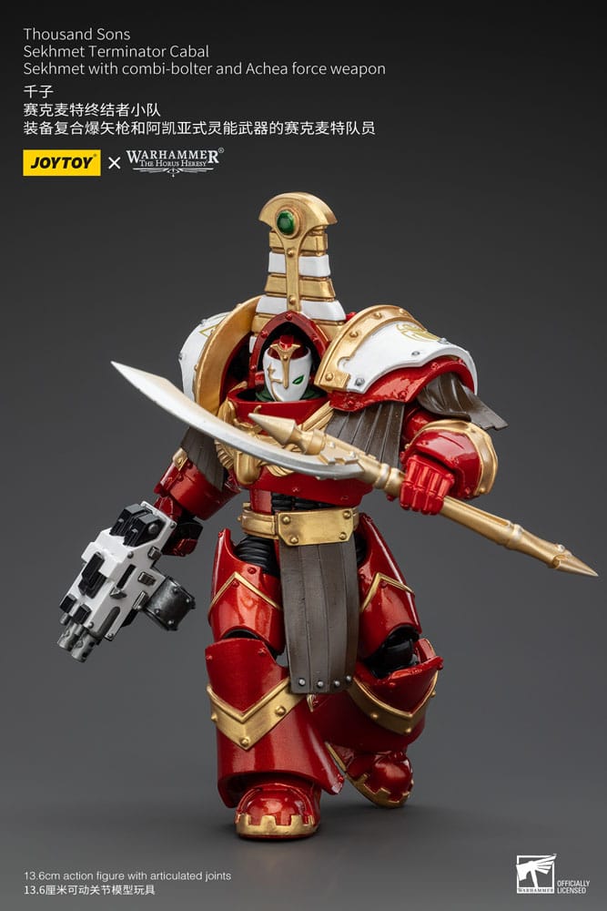 Warhammer The Horus Heresy Action Figure 1/18 Thousand Sons Sekhmet Terminator Cabal Sekhmet with Combi-Bolter and Achea Force Weapon 14 cm - MangaShop.ro
