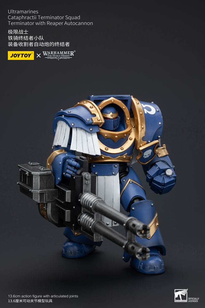 Warhammer The Horus Heresy Action Figure 1/18 Uitramarines Cataphractii Terminator Squad Terminator with Reaper Autocannon 14 cm - MangaShop.ro