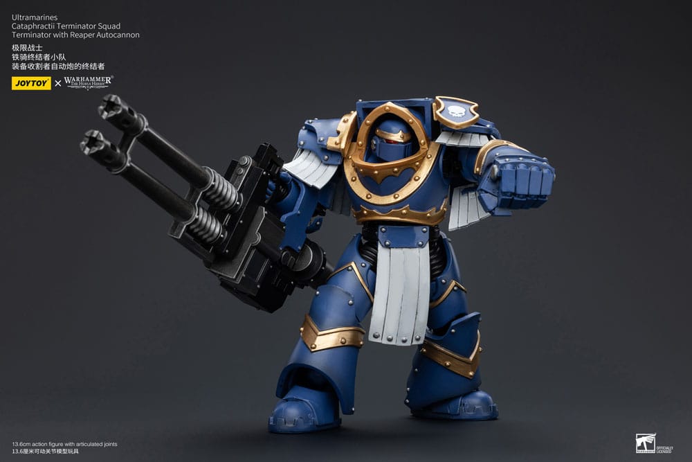 Warhammer The Horus Heresy Action Figure 1/18 Uitramarines Cataphractii Terminator Squad Terminator with Reaper Autocannon 14 cm - MangaShop.ro