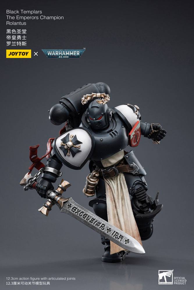 Warhammer 40k Action Figure 1/18 Black Templars The Emperors Champion Rolantus 12 cm - MangaShop.ro