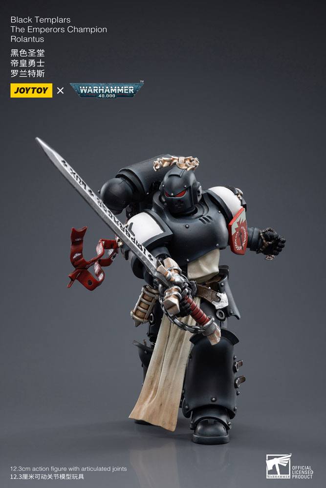 Warhammer 40k Action Figure 1/18 Black Templars The Emperors Champion Rolantus 12 cm - MangaShop.ro