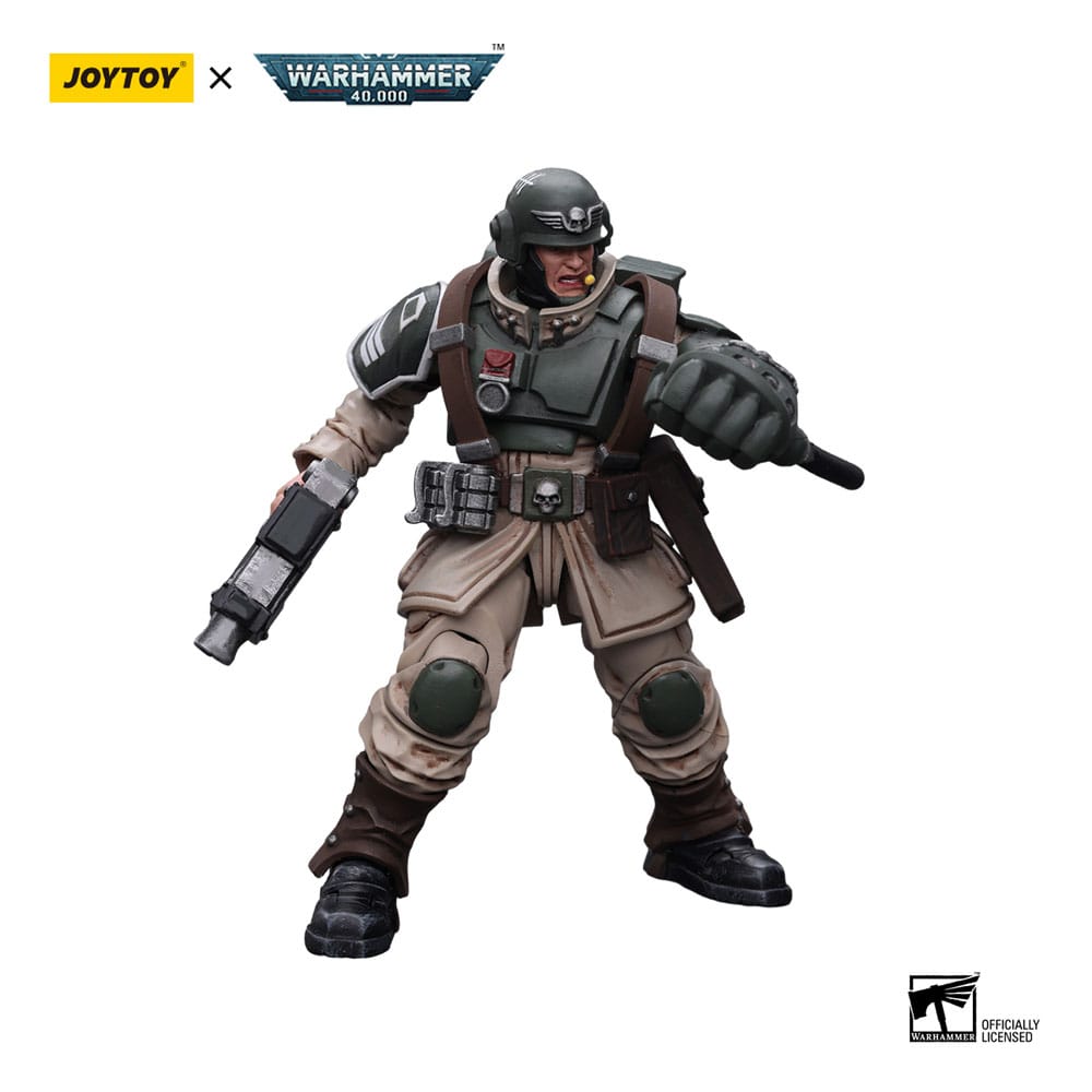 Warhammer 40k Action Figure 1/18 Astra Militarum Cadian Command Squad Veteran Sergeant with Power Fist 12 cm - MangaShop.ro