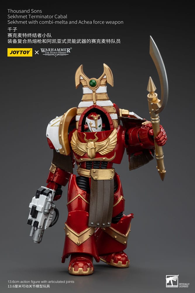 Warhammer The Horus Heresy Action Figure 1/18 Thousand Sons Sekhmet Terminator Cabal Sekhmet with Combi-Melta and Achea Force Weapon 14 cm - MangaShop.ro