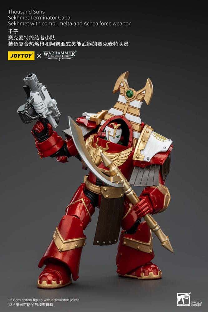 Warhammer The Horus Heresy Action Figure 1/18 Thousand Sons Sekhmet Terminator Cabal Sekhmet with Combi-Melta and Achea Force Weapon 14 cm - MangaShop.ro