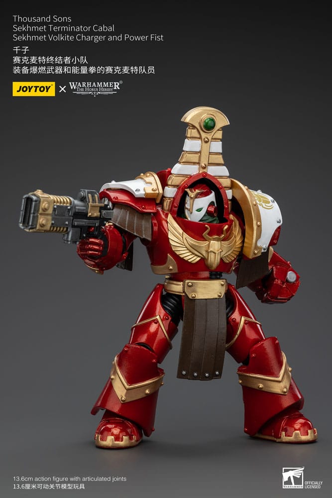 Warhammer The Horus Heresy Action Figure 1/18 Thousand Sons Sekhmet Terminator Cabal Sekhmet Volkite Charger and Power Fist 14 cm - MangaShop.ro