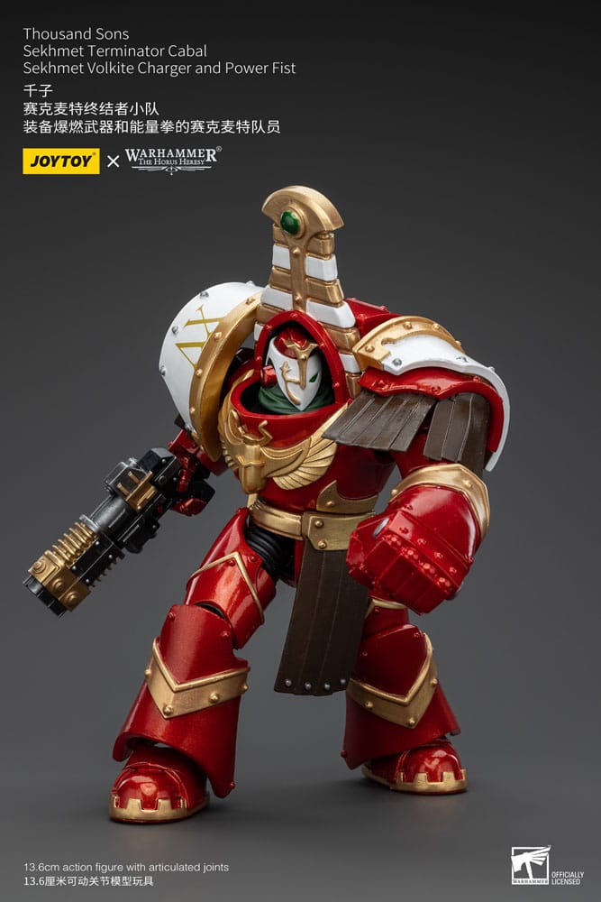 Warhammer The Horus Heresy Action Figure 1/18 Thousand Sons Sekhmet Terminator Cabal Sekhmet Volkite Charger and Power Fist 14 cm - MangaShop.ro
