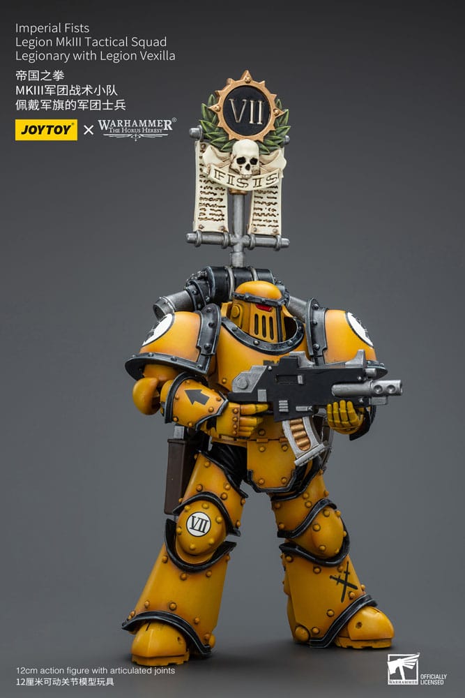Warhammer The Horus Heresy Action Figure 1/18 Imperial Fists Legion MkIII Tactical Squad Legionary with Legion Vexilla 12 cm - MangaShop.ro