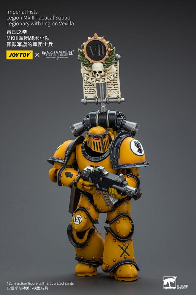 Warhammer The Horus Heresy Action Figure 1/18 Imperial Fists Legion MkIII Tactical Squad Legionary with Legion Vexilla 12 cm - MangaShop.ro