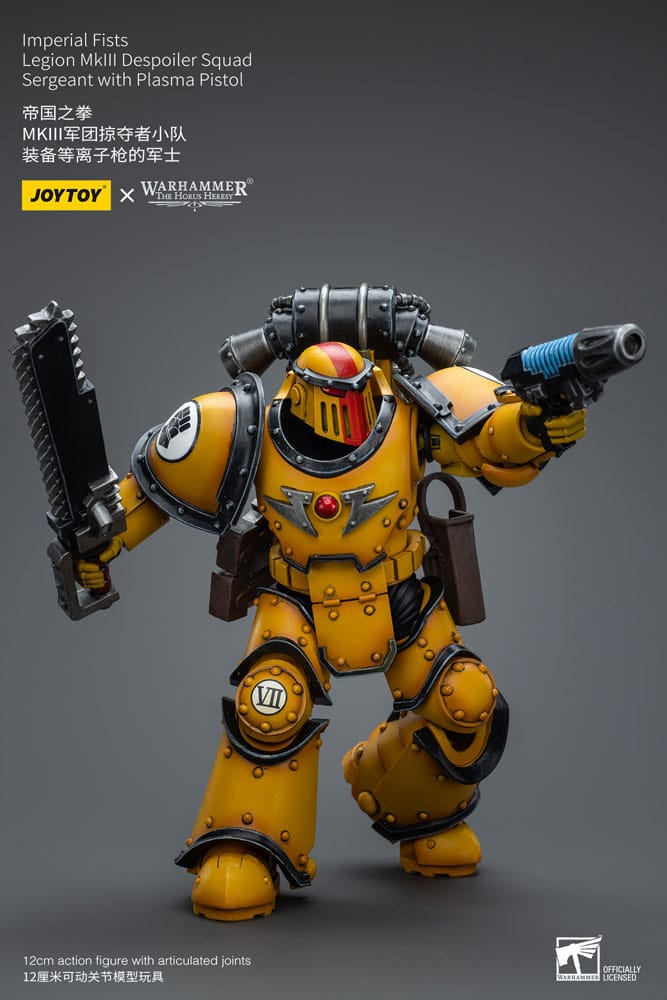 Warhammer The Horus Heresy Action Figure 1/18 Imperial Fists Legion MkIII Despoiler Squad Sergeant with Plasma Pistol 12 cm - MangaShop.ro