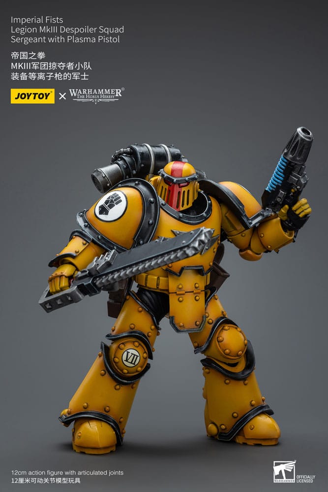 Warhammer The Horus Heresy Action Figure 1/18 Imperial Fists Legion MkIII Despoiler Squad Sergeant with Plasma Pistol 12 cm - MangaShop.ro