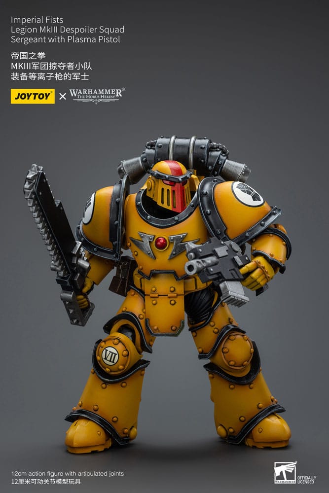 Warhammer The Horus Heresy Action Figure 1/18 Imperial Fists Legion MkIII Despoiler Squad Sergeant with Plasma Pistol 12 cm - MangaShop.ro