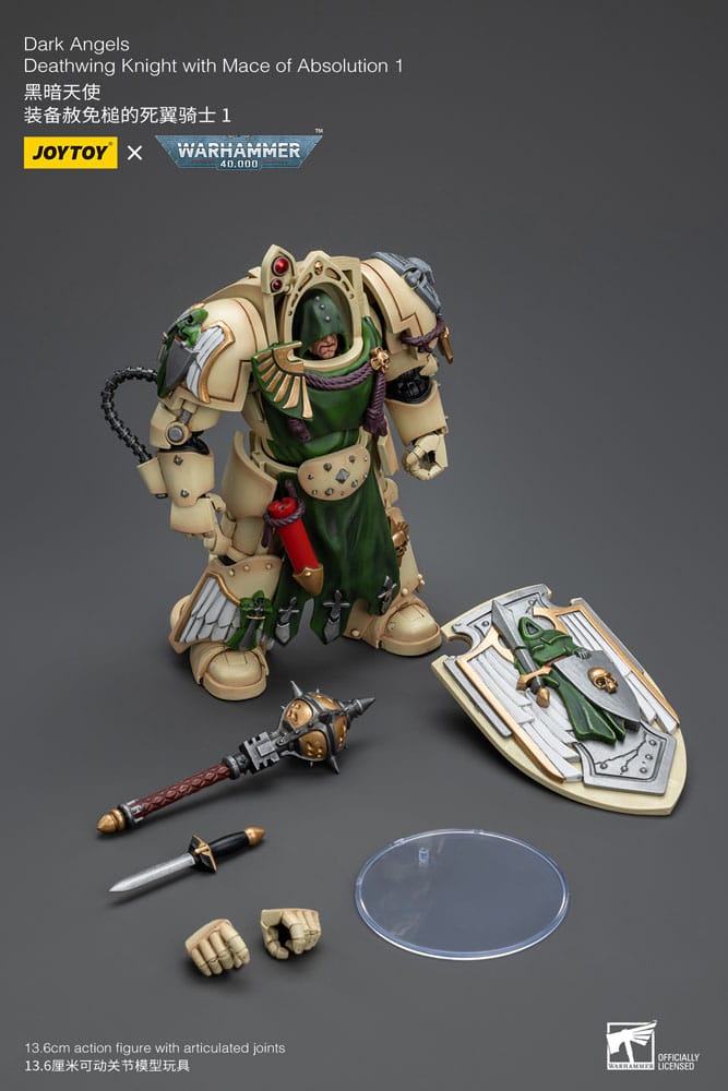 Warhammer 40k Action Figure 1/18 Dark Angels Deathwing Knight with Mace of Absolution 1 12 cm - MangaShop.ro