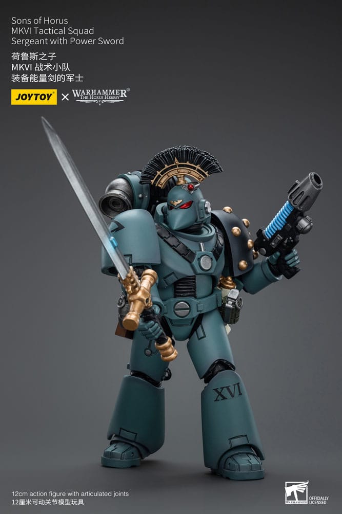 Warhammer The Horus Heresy Action Figure 1/18 Sons of Horus MKVI Tactical Squad Sergeant with Power Sword 12 cm - MangaShop.ro