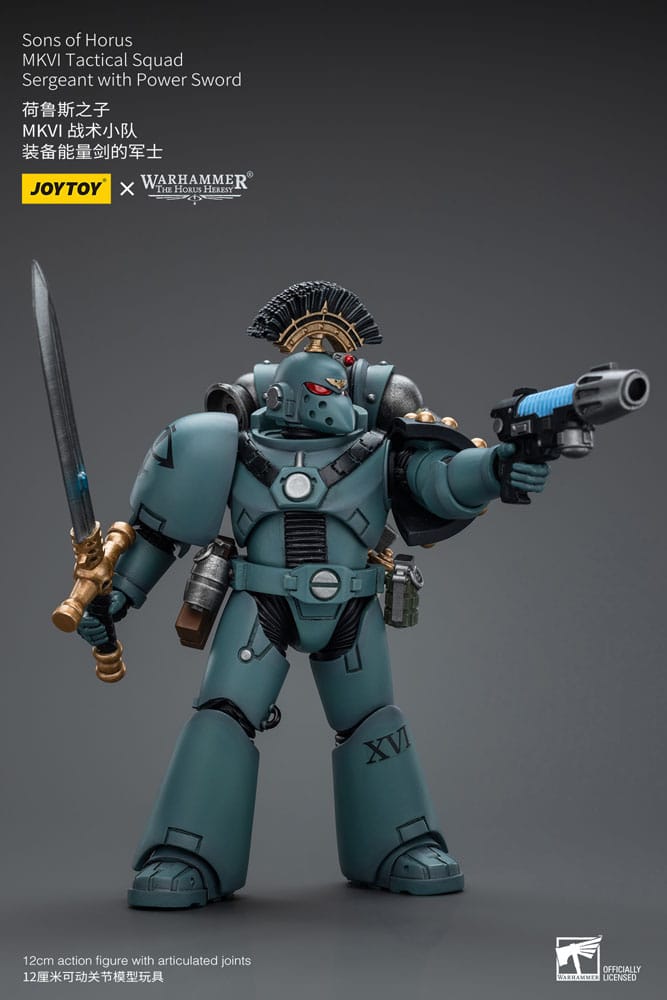 Warhammer The Horus Heresy Action Figure 1/18 Sons of Horus MKVI Tactical Squad Sergeant with Power Sword 12 cm - MangaShop.ro