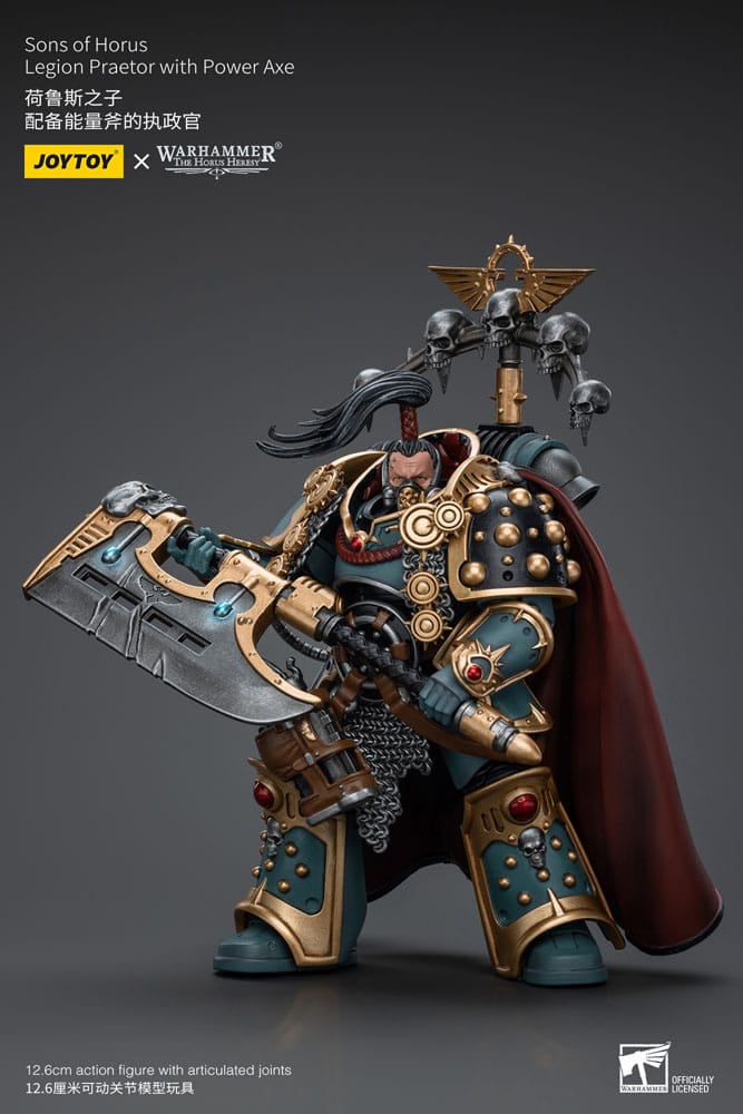 Warhammer The Horus Heresy Action Figure 1/18 Sons of Horus Legion Praetor with Power Axe 12 cm - MangaShop.ro