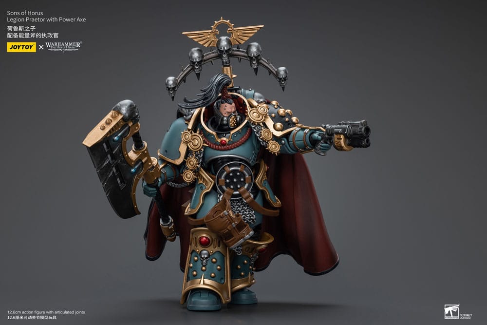Warhammer The Horus Heresy Action Figure 1/18 Sons of Horus Legion Praetor with Power Axe 12 cm - MangaShop.ro