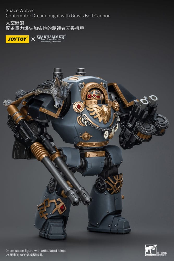 Warhammer The Horus Heresy Action Figure 1/18 Space Wolves Contemptor Dreadnought with Gravis Bolt Cannon 12 cm - MangaShop.ro