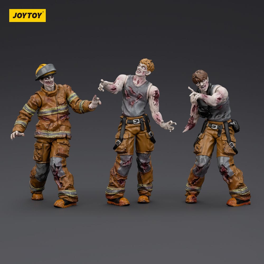 Zombie Dark Source Action Figures 3-Pack Firefighters 8 cm - MangaShop.ro