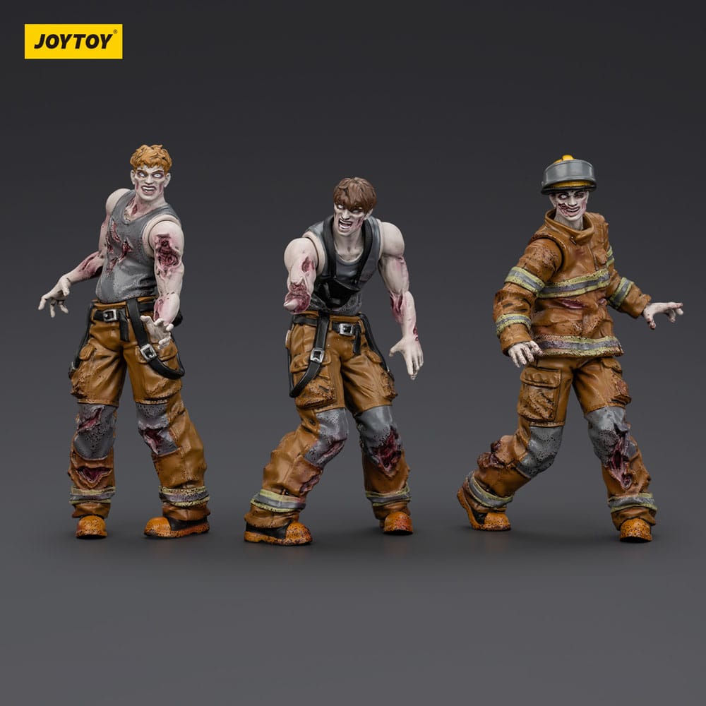 Zombie Dark Source Action Figures 3-Pack Firefighters 8 cm - MangaShop.ro