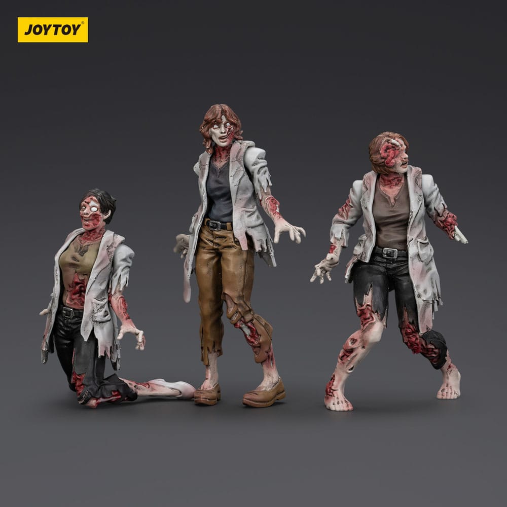 Zombie Dark Source Action Figures 3-Pack Scientists (Female) 8 cm - MangaShop.ro