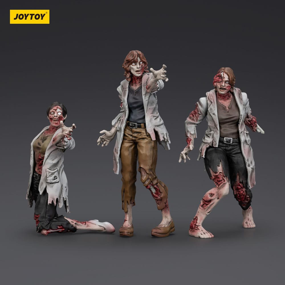 Zombie Dark Source Action Figures 3-Pack Scientists (Female) 8 cm - MangaShop.ro