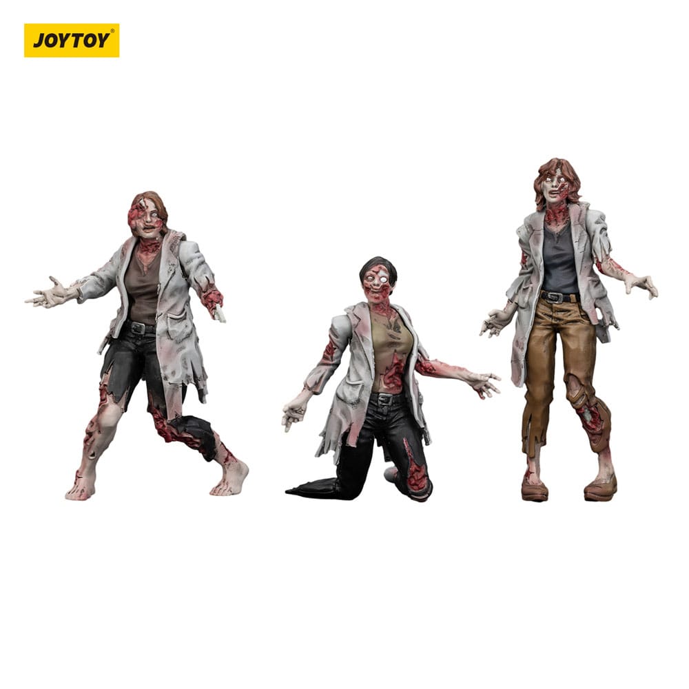 Zombie Dark Source Action Figures 3-Pack Scientists (Female) 8 cm - MangaShop.ro